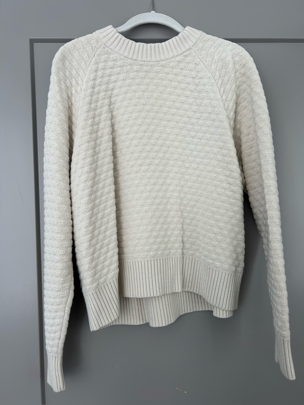 Lululemon Cotton Cream Textured Crewneck Sweater